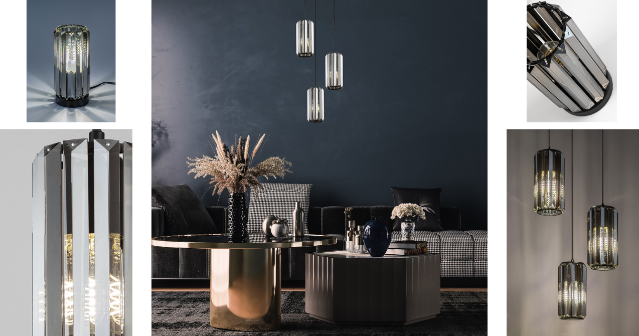 Veness единични, тройни и четворни полилеи, както и декоративна лампа за маса в новата колекция на Rábalux.